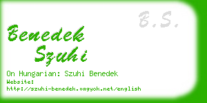 benedek szuhi business card